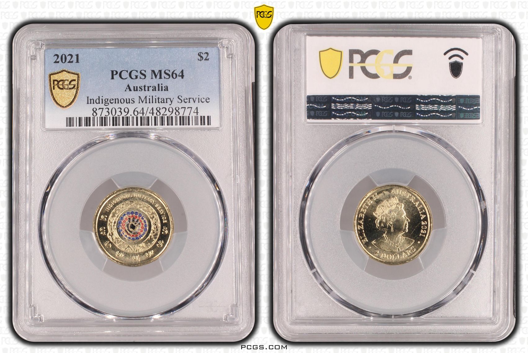 Indigenous Military Service Colourised, Two Dollar, 2021, PCGS MS64
