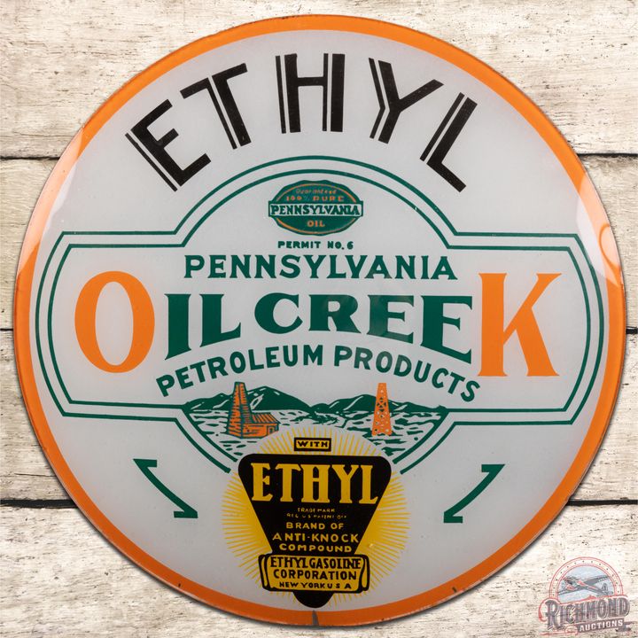 Oil Creek Ethyl Premium w/ Logo 15" Gas Pump Globe Lens - 8.75