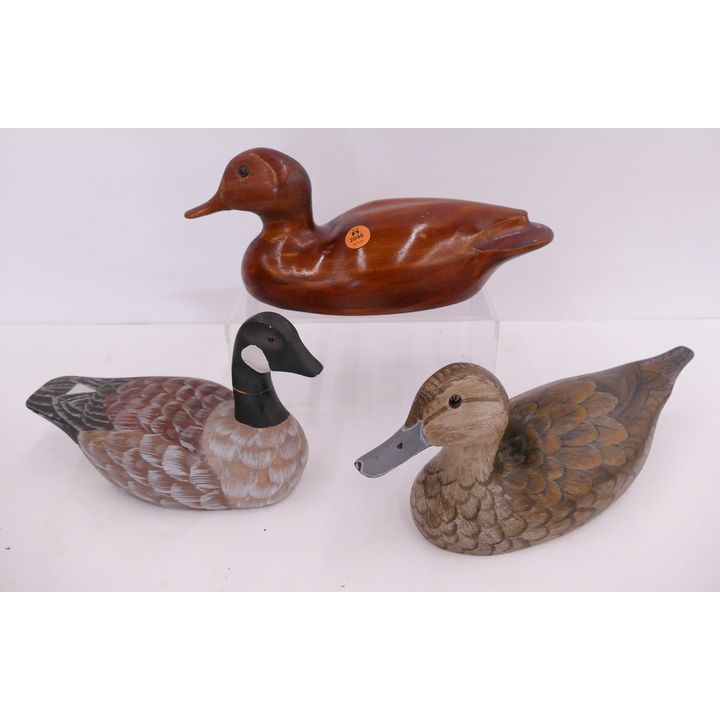 3pc Art Hutchins Hand Made Duck Models- largest 12''
