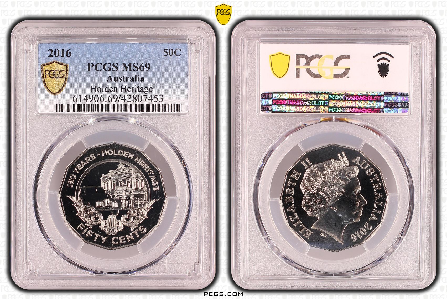 Holden Heritage, Fifty Cent, 2016, PCGS MS69
