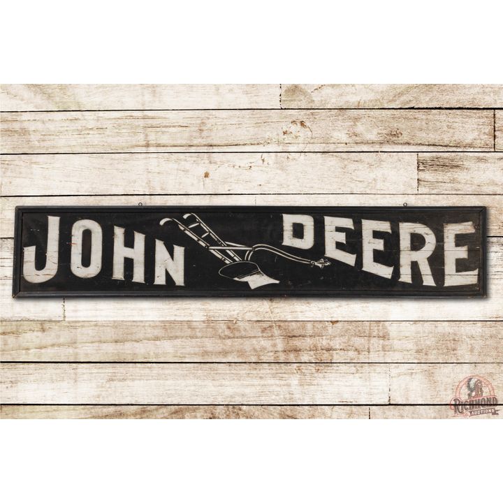 Rare 6' John Deere One-Bottom Walking Plow Single Sided Wood Smaltz Sign