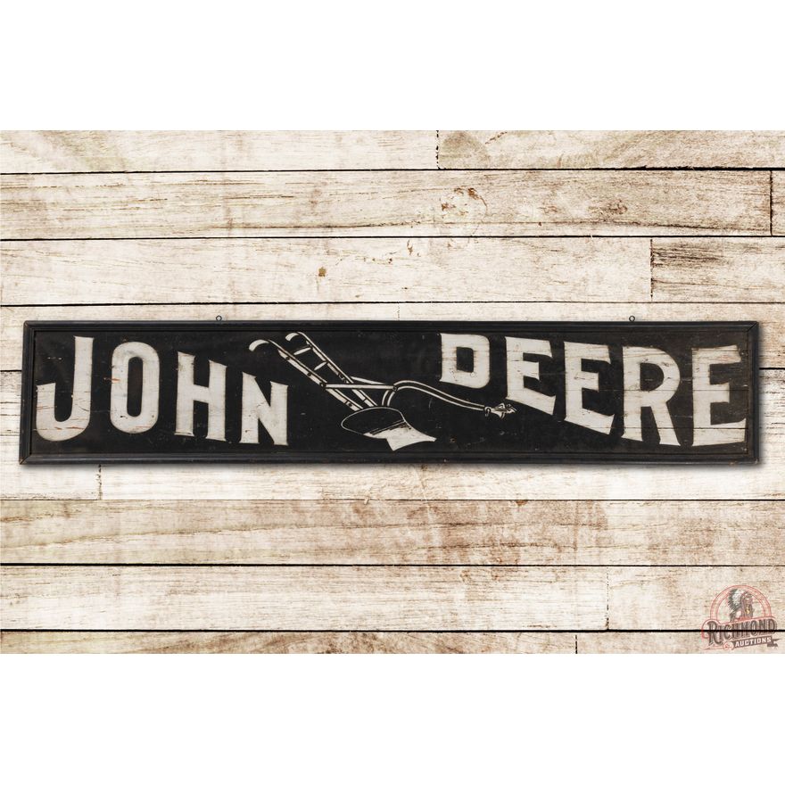 Rare 6' John Deere One-Bottom Walking Plow Single Sided Wood Smaltz Sign