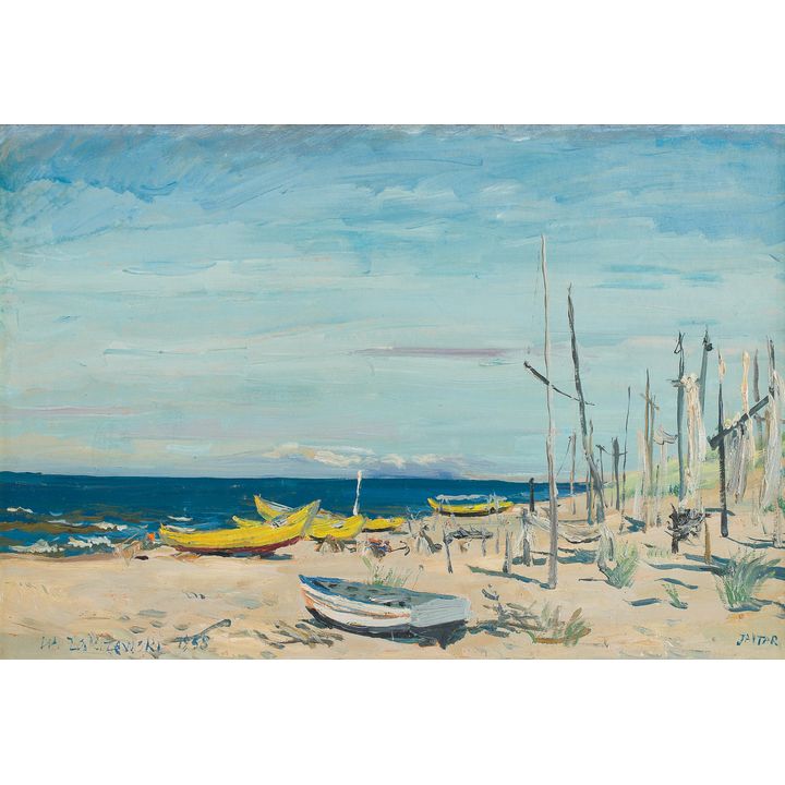 Włodzimierz Zakrzewski | Port rybacki w Jantarze, 1958