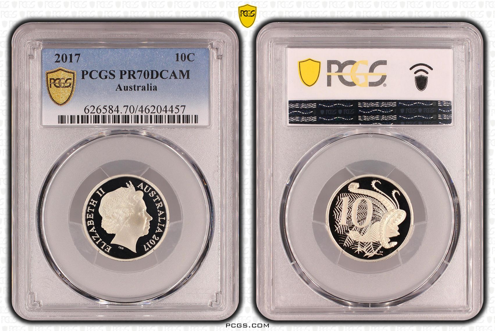 Elizabeth II, Ten Cent, 2017, PCGS PR70DCAM