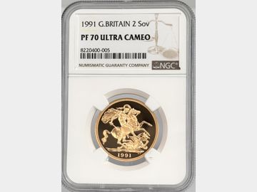 1991 ELIZABETH II PROOF GOLD 2 POUND PF70 UCAM TOP POP!