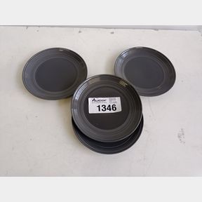JENNA CLIFFORD - EMBOSSED LINES DARK GREY SIDE PLATE SET OF 4