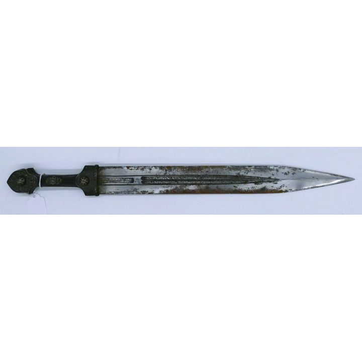 Old Caucasian Silver Mounted Kama Dagger 22''