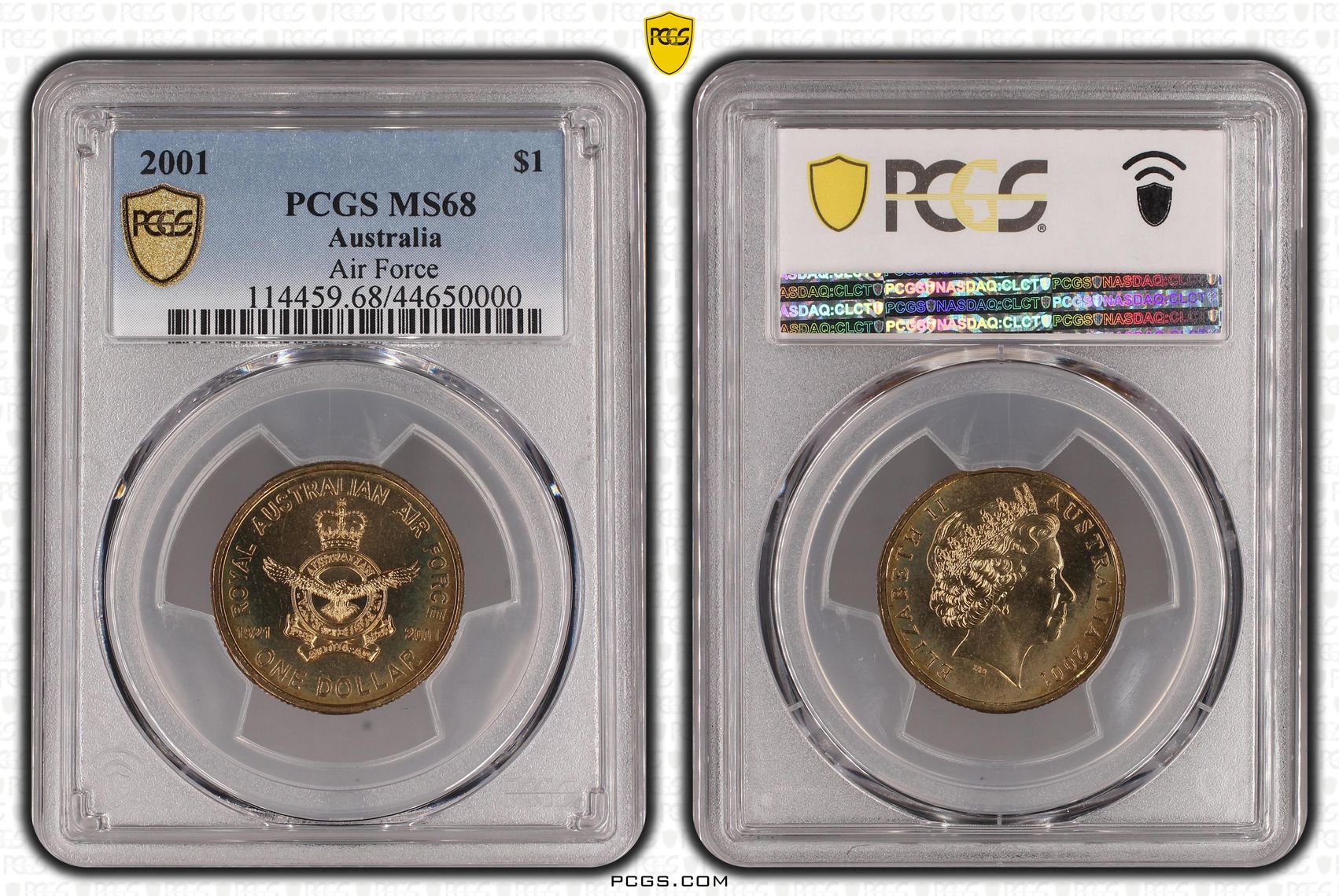 2001 Australia One Dollar, $1 Air Force PCGS - MS68 -000