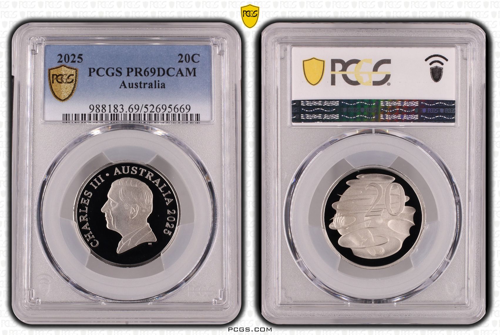 Twenty Cent, 2025, PCGS PR69DCAM