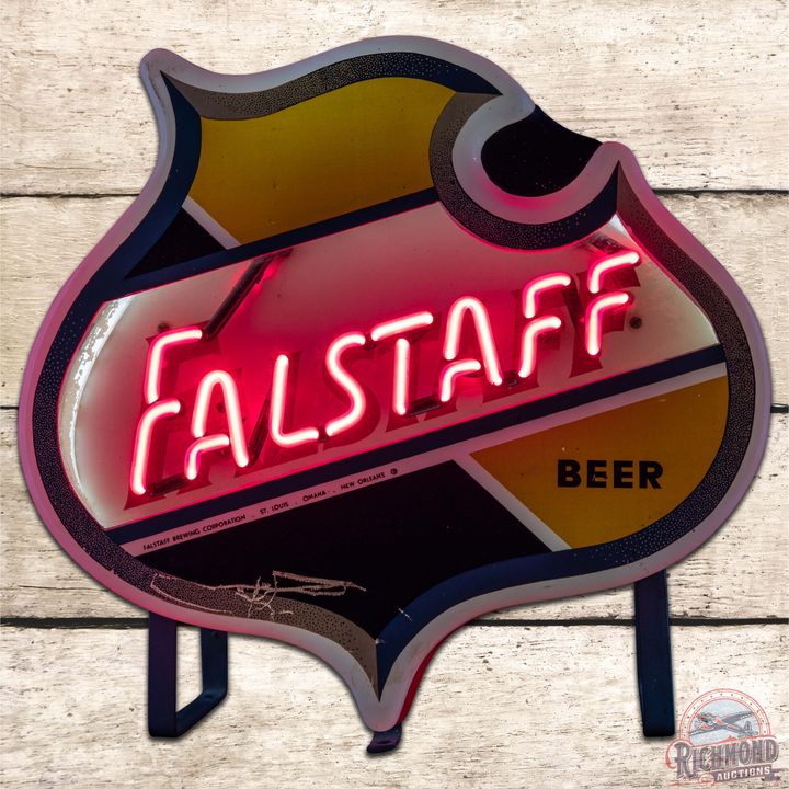 Falstaff Beer Die Cut Neon Counter Top Sign