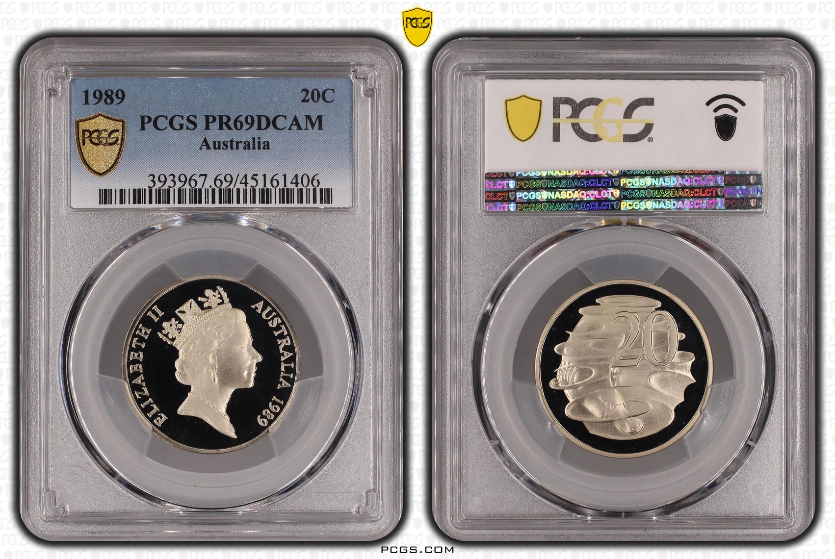 Twenty Cent, 1989, PCGS PR69DCAM