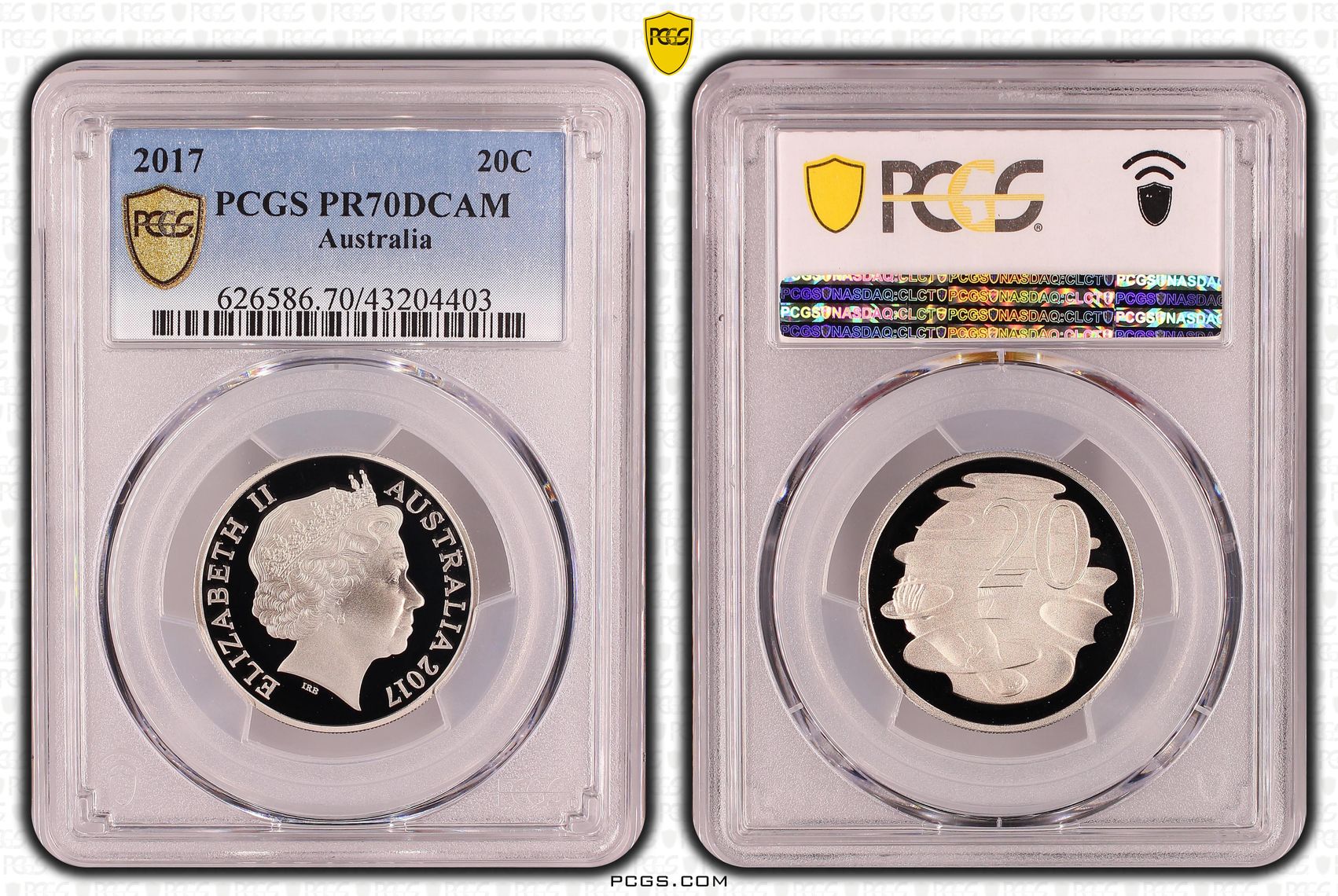 Twenty Cent, 2017, PCGS PR70DCAM