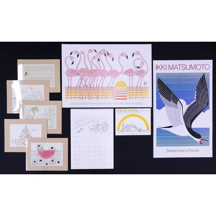 9pc Ikki Matsumoto (1935-2013, Japan) Posters, Calendars, and Lithographs.