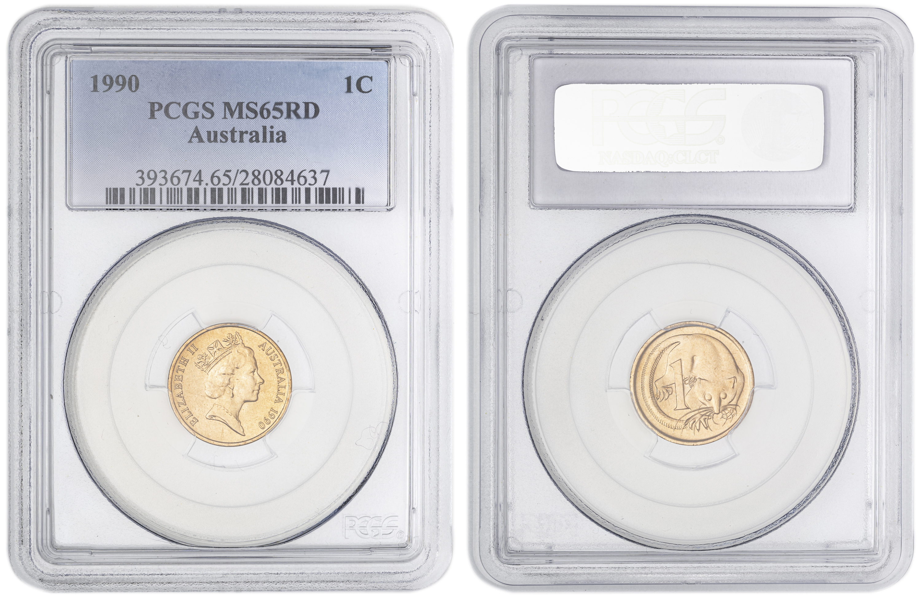 59 · One Cent, 1990, PCGS MS65RD