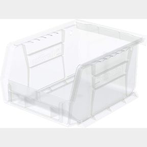 24 PACK AKRO-MILS 30210 AKROBINS PLASTIC HANGING STACKABLE STORAGE ORGANIZER BIN, 5-INCH X 4-INCH X 3-INCH, CLEAR, 24-PACK