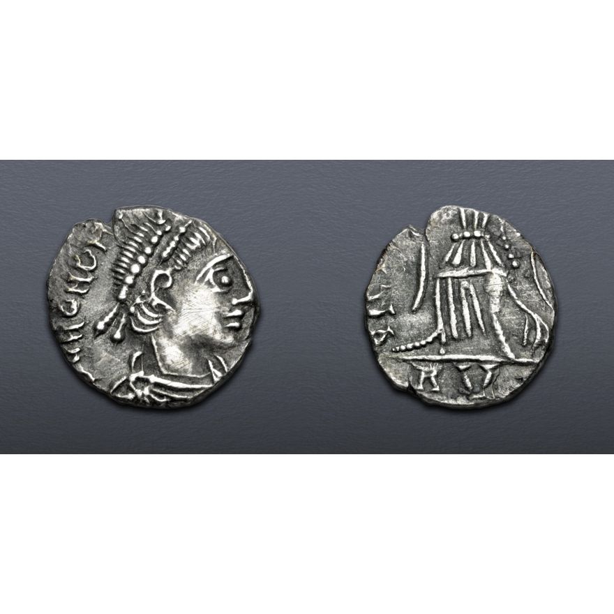 Gaiserac VANDALS. Pseudo-Imperial coinage. Circa 440-490. AR Siliqua (16mm, 0.77 ...