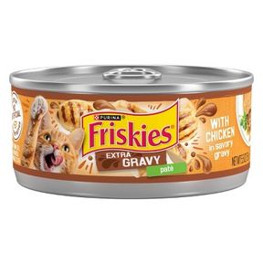 PURINA FRISKIES EXTRA GRAVY PAT WET CAT FOOD WITH CHICKEN IN SAVORY GRAVY - 5.5OZ - (BEST BY: MAY 2026) - 24PCS