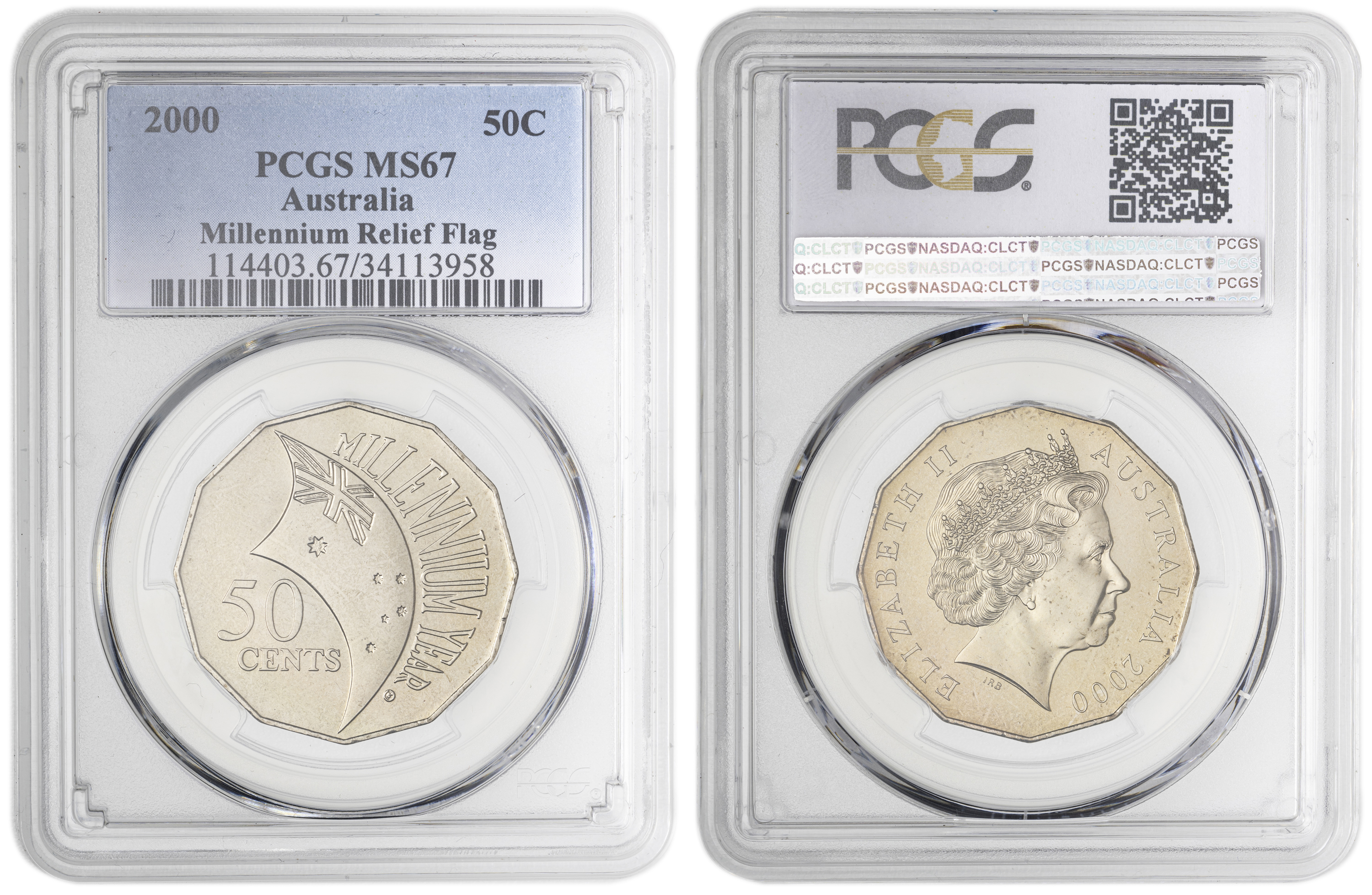 Millennium Relief Flag , Fifty Cent, 2000, PCGS MS67
