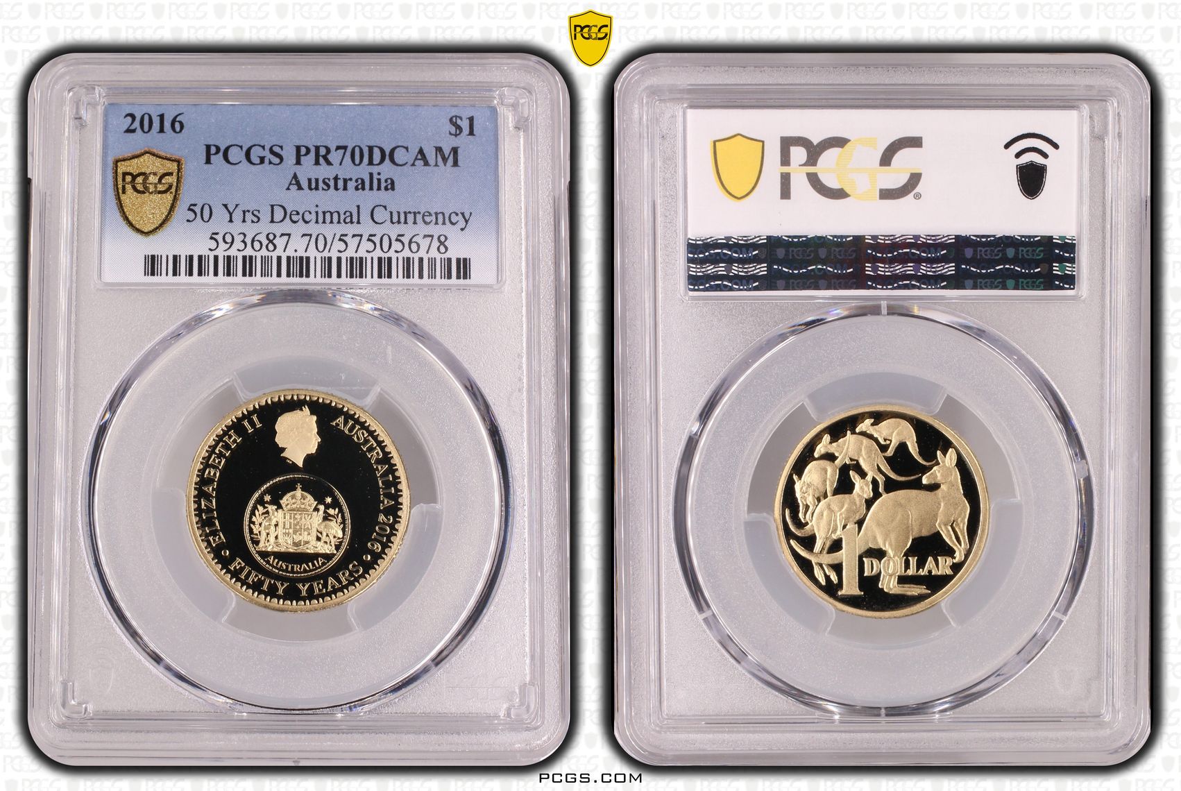 50 Yrs Decimal Currency, One Dollar, 2016, PCGS PR70DCAM