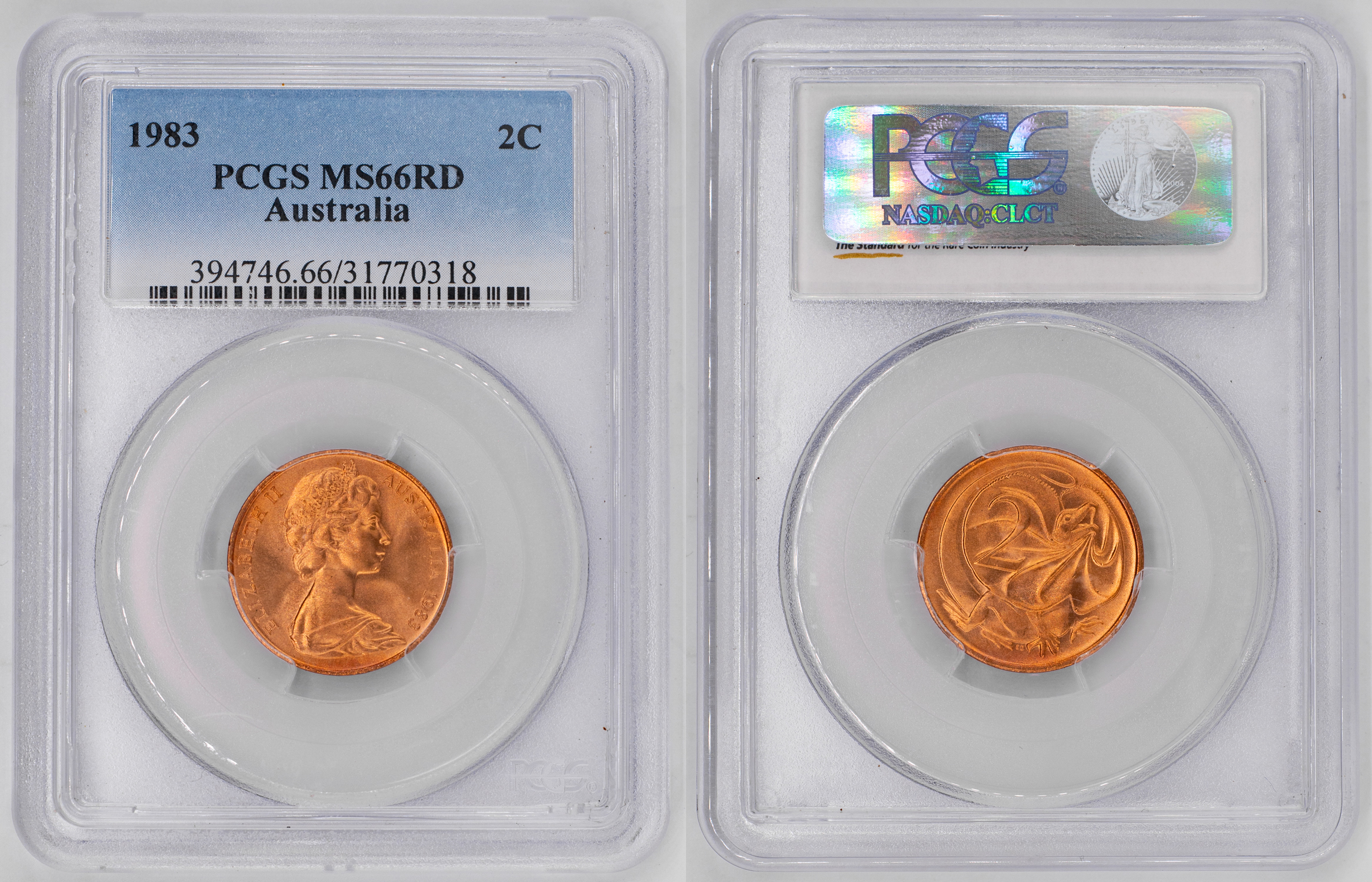 Elizabeth II, Two Cent, 1983, PCGS MS66RD