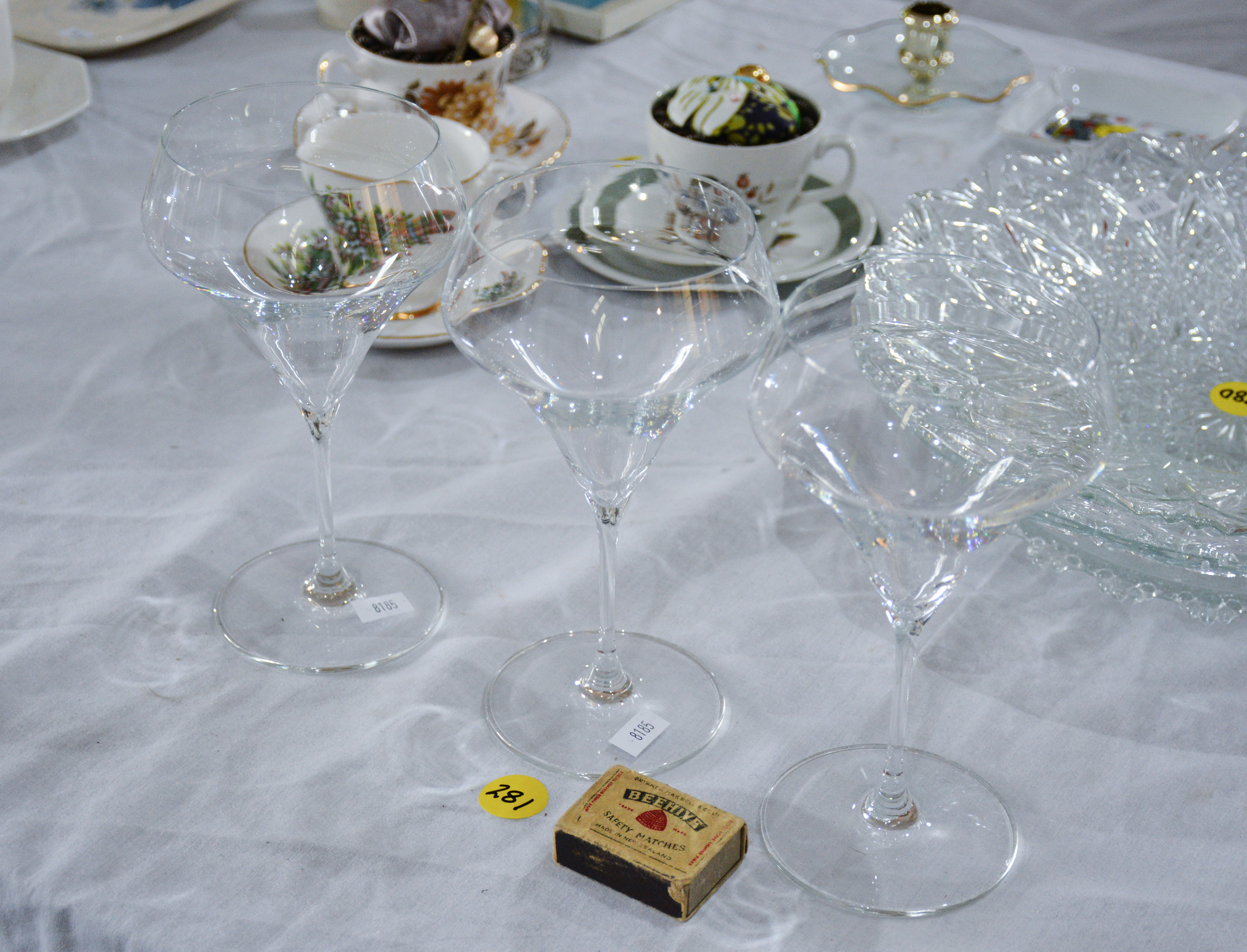Red Wine Glasses x 3 — sold at auction in New Zealand for $10