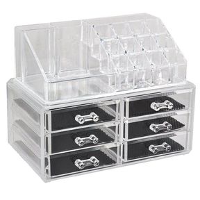 Drawer Type 3 Tier Acrylic Tabletop Clear Makeup Organiser Cosmetic Box |