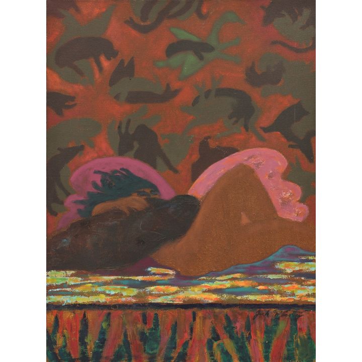 Jack McLarty ''The Red Wall'' 1960's Oil