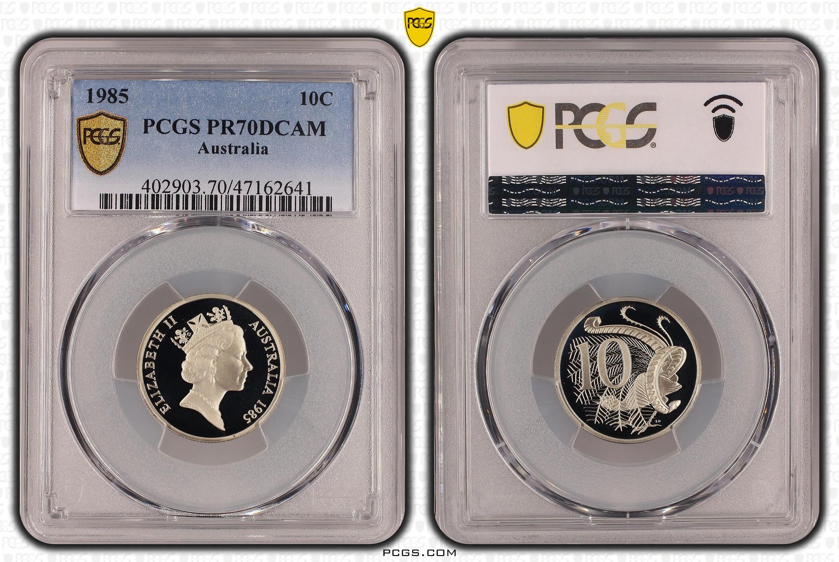 Elizabeth II, Ten Cent, 1985, PCGS PR70DCAM