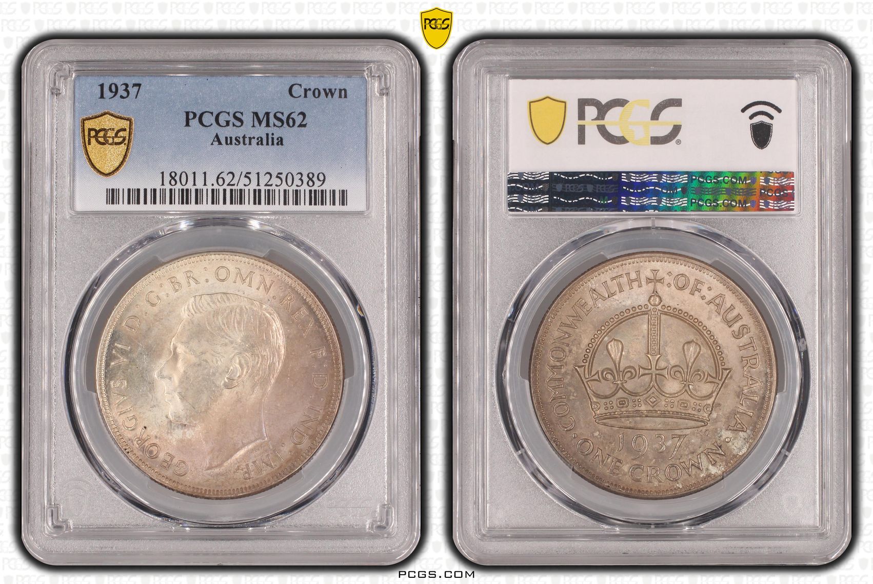 75 · Dot Under I Variety, Crown, 1937, PCGS MS62