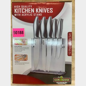 HIGH QUALITY KITCHEN KNIVES WITH ACRYLIC STAND