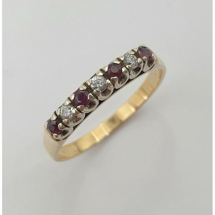 9ct Y/G & W/G Spinel & CZ Ring