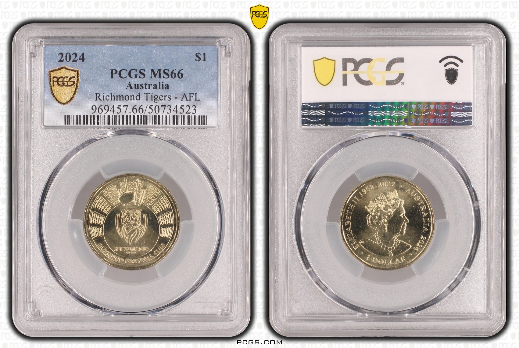 Richmond Tigers - AFL , One Dollar, 2024, PCGS MS66