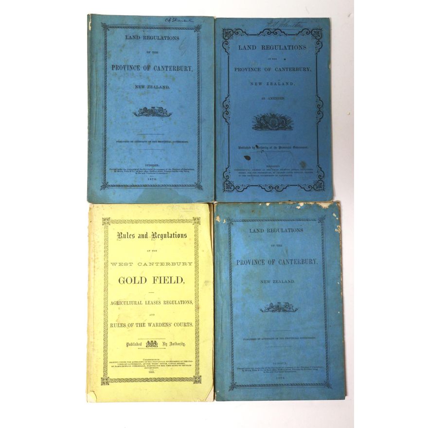 PROVINCIAL GOVERNMENT [4 items], Rules and Regulations of the West Canterbury Gold Field