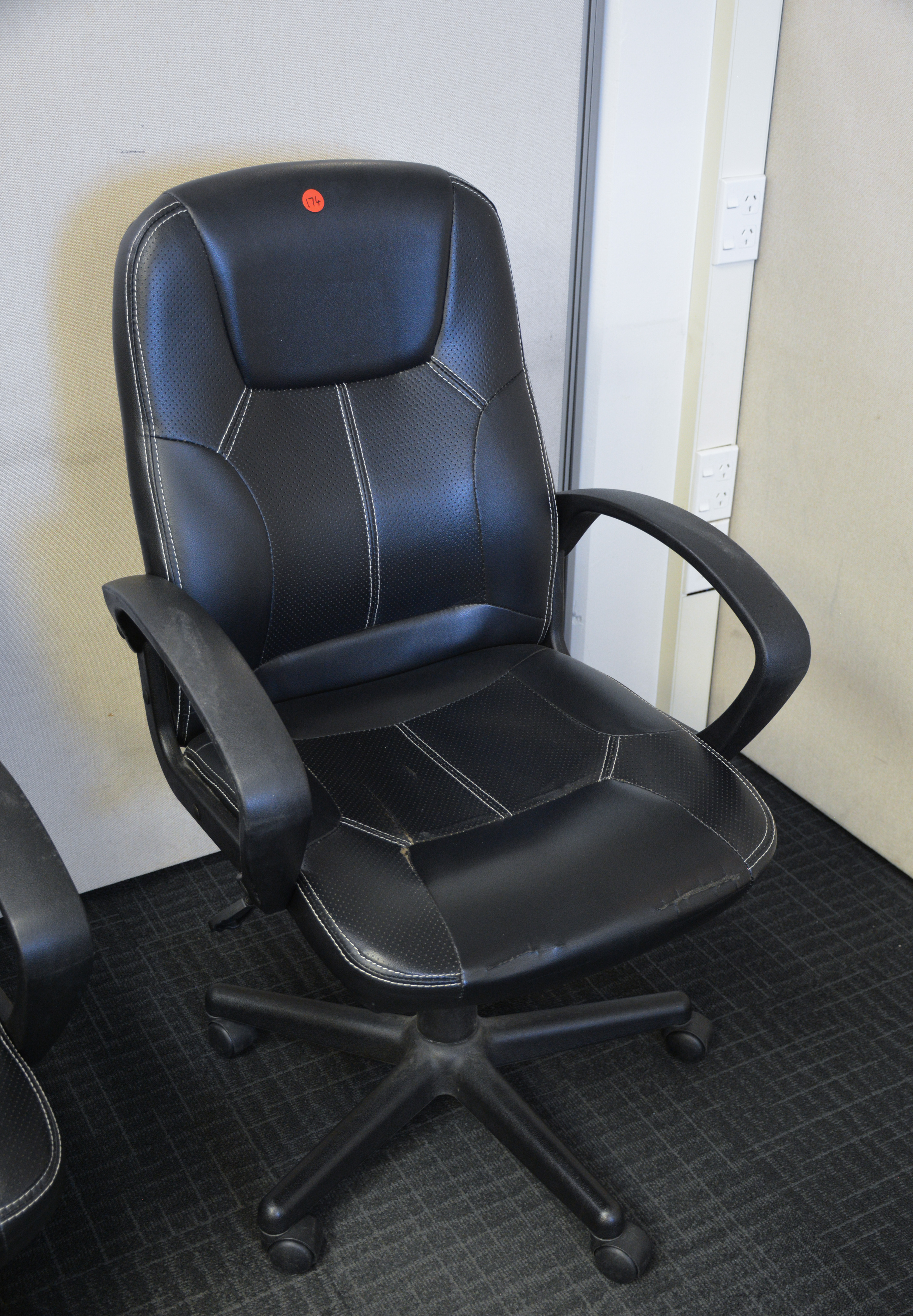 Black Leather Office Chair — sold at auction in New Zealand for $75