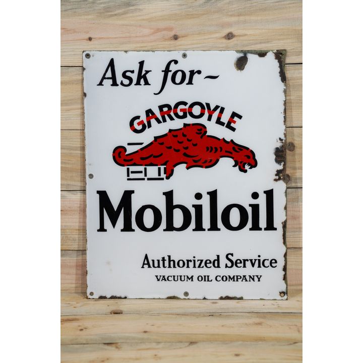 Ask for Gargoyle Mobil Authorized Service Single Sided Porcelain Sign TAC 8