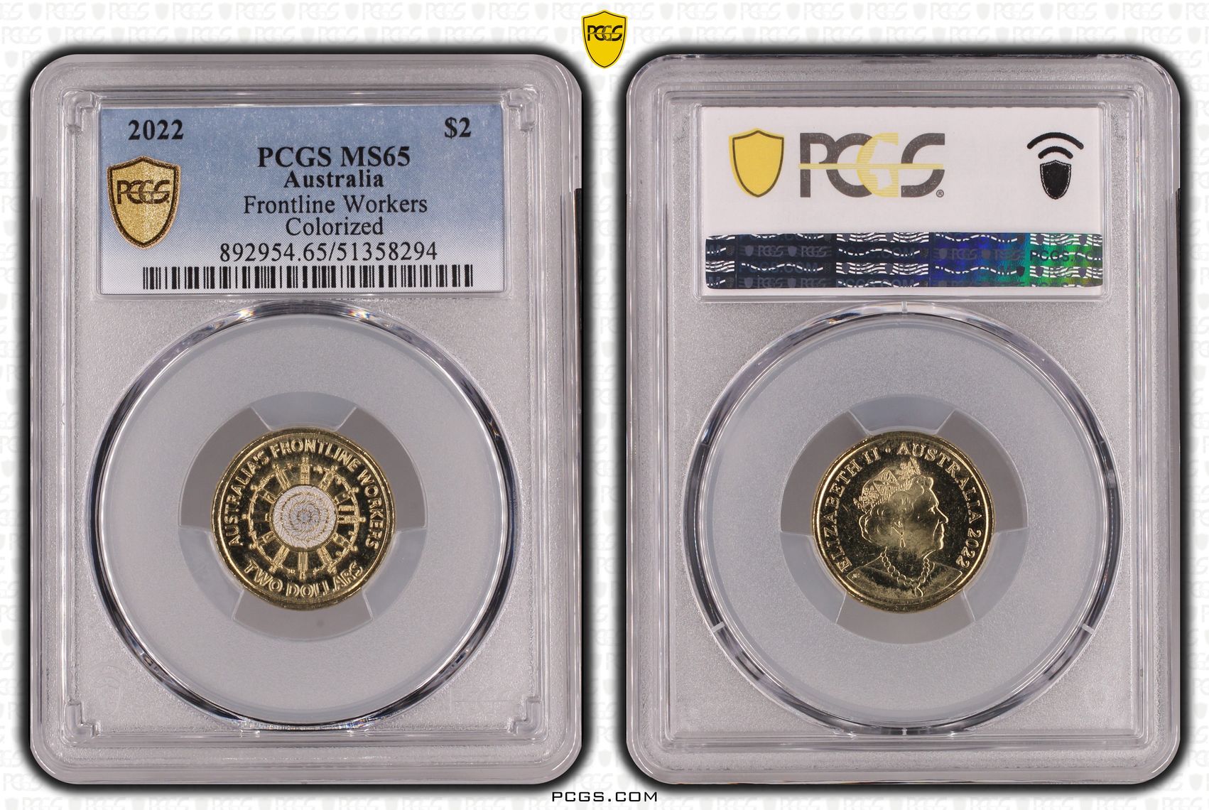 Frontline Workers Colorized, Two Dollar, 2022, PCGS MS65