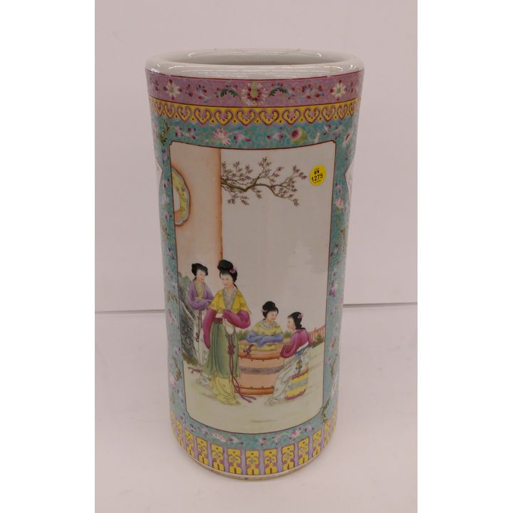 Chinese Republic Famille Rose Umbrella Stand- 18''