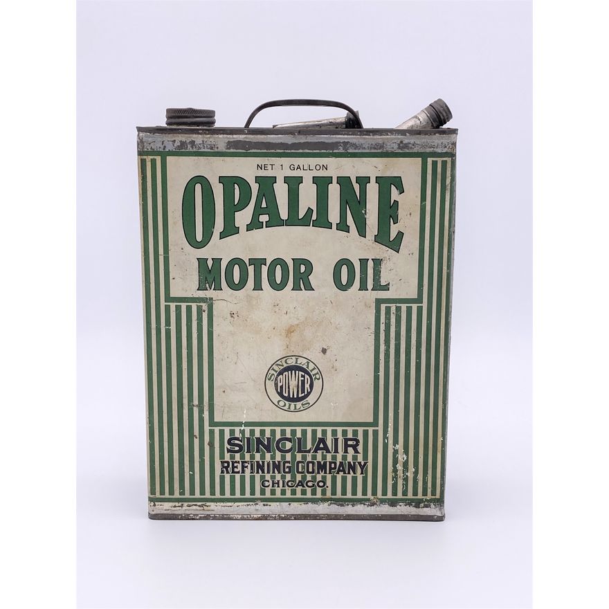 Sinclair Opaline Motor Oil Power Oil 1 Gallon Flat Can Circa 1920's TAC 7.5