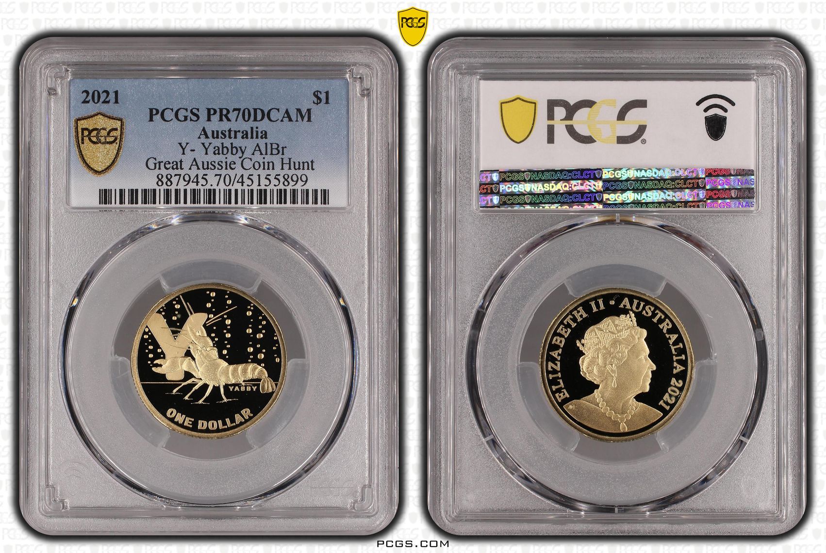 Elizabeth II, Y- Yabby AlBr, One Dollar, 2021, PCGS PR 70DCAM