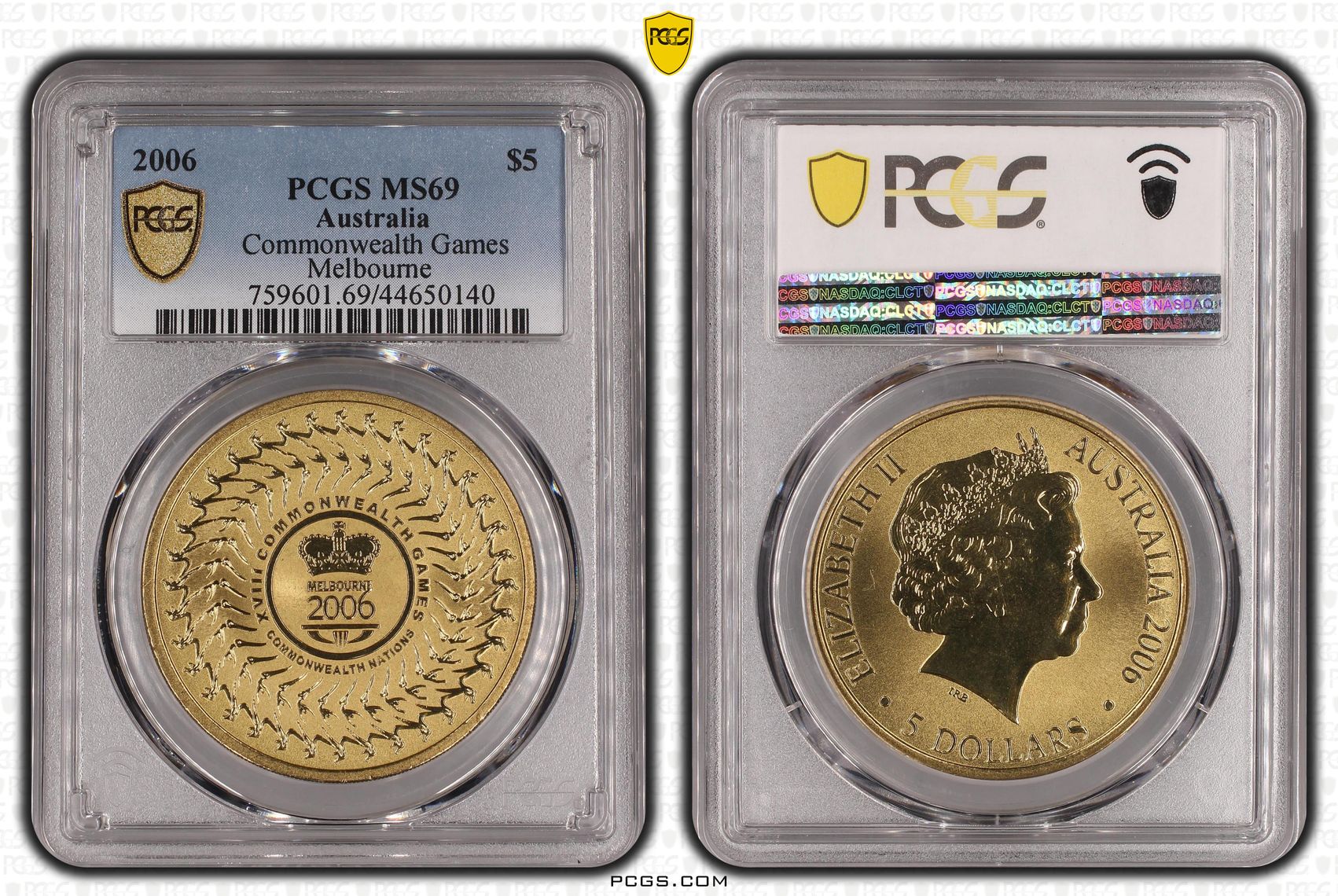 2006 Australia Five Dollar, $5 Commonwealth Games - Melbourne PCGS - MS69 POP 4/0 -140