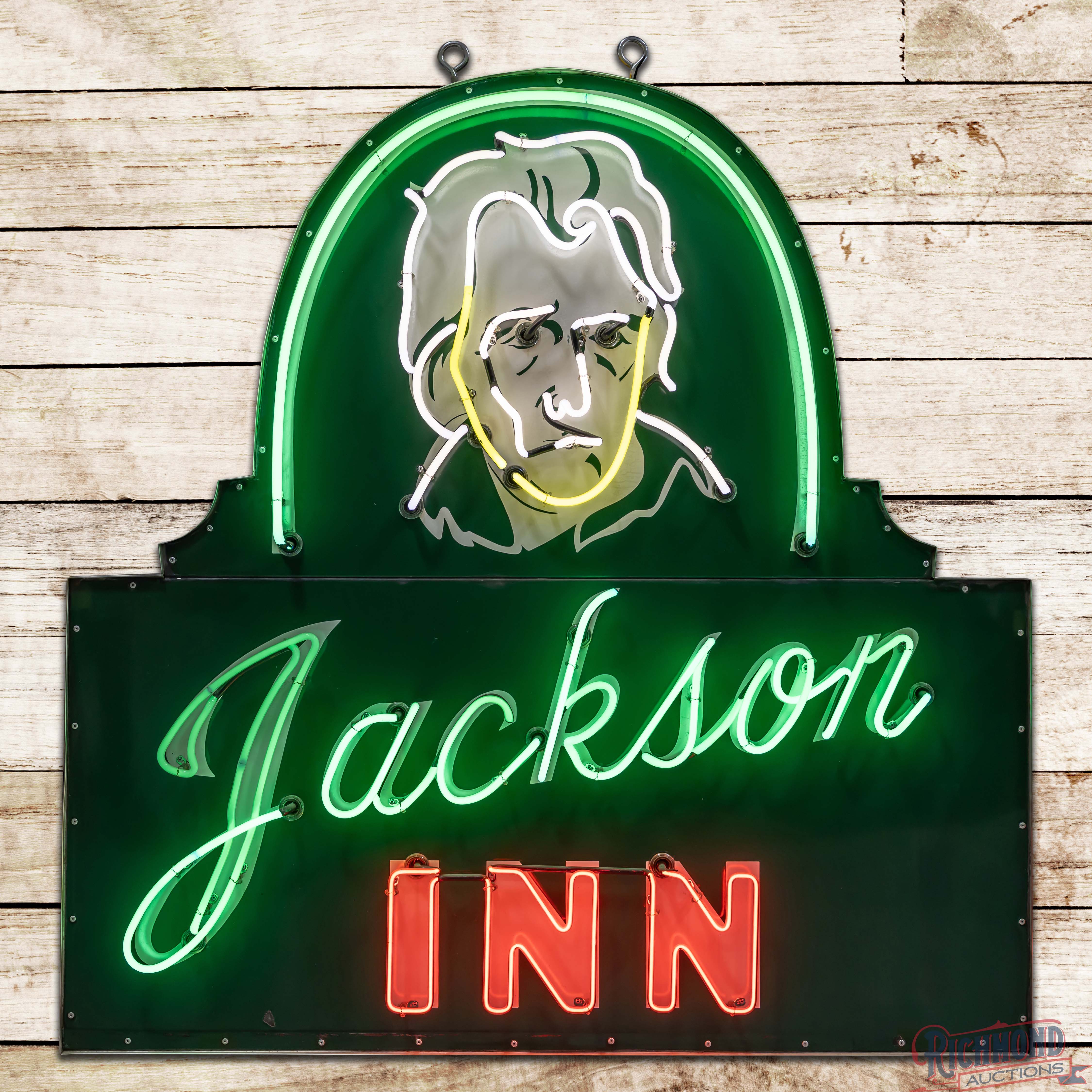 Jackson Inn Die Cut 5' Single Sided Porcelain Factory Neon Sign ...