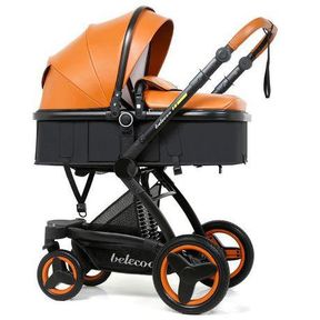 Belecoo Baby Stroller 2 in 1 Foldable Pram Black