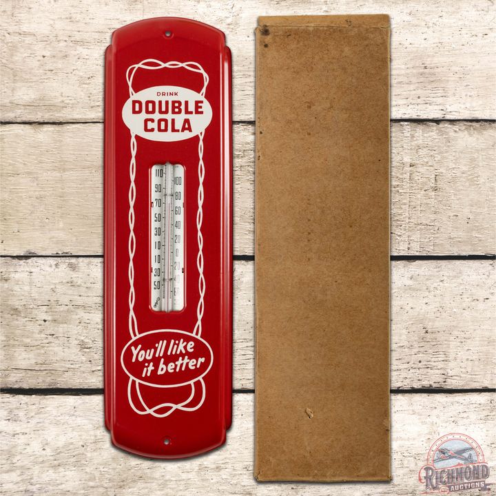 NOS Drink Double Cola SST Thermometer Sign You'll Like it Better w/ Original Box