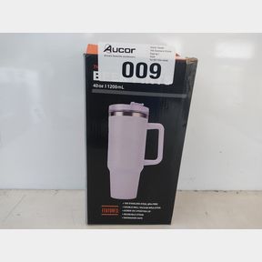 1.2L TUMBLER WITH HANDLE STRAW LID STAINLESS STEEL TRAVEL MUG - LIGHT PURPLE -