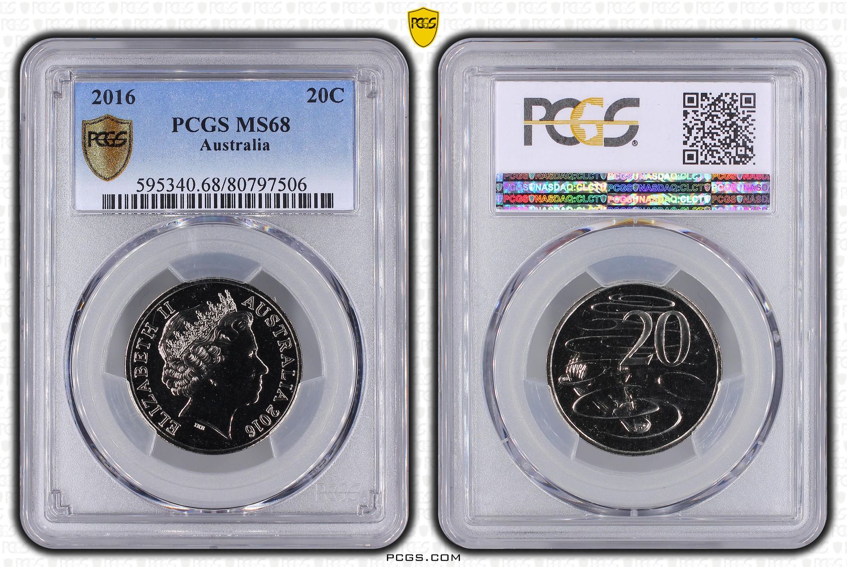 2016 Australia Twenty Cent, 20c PCGS - MS68 -506