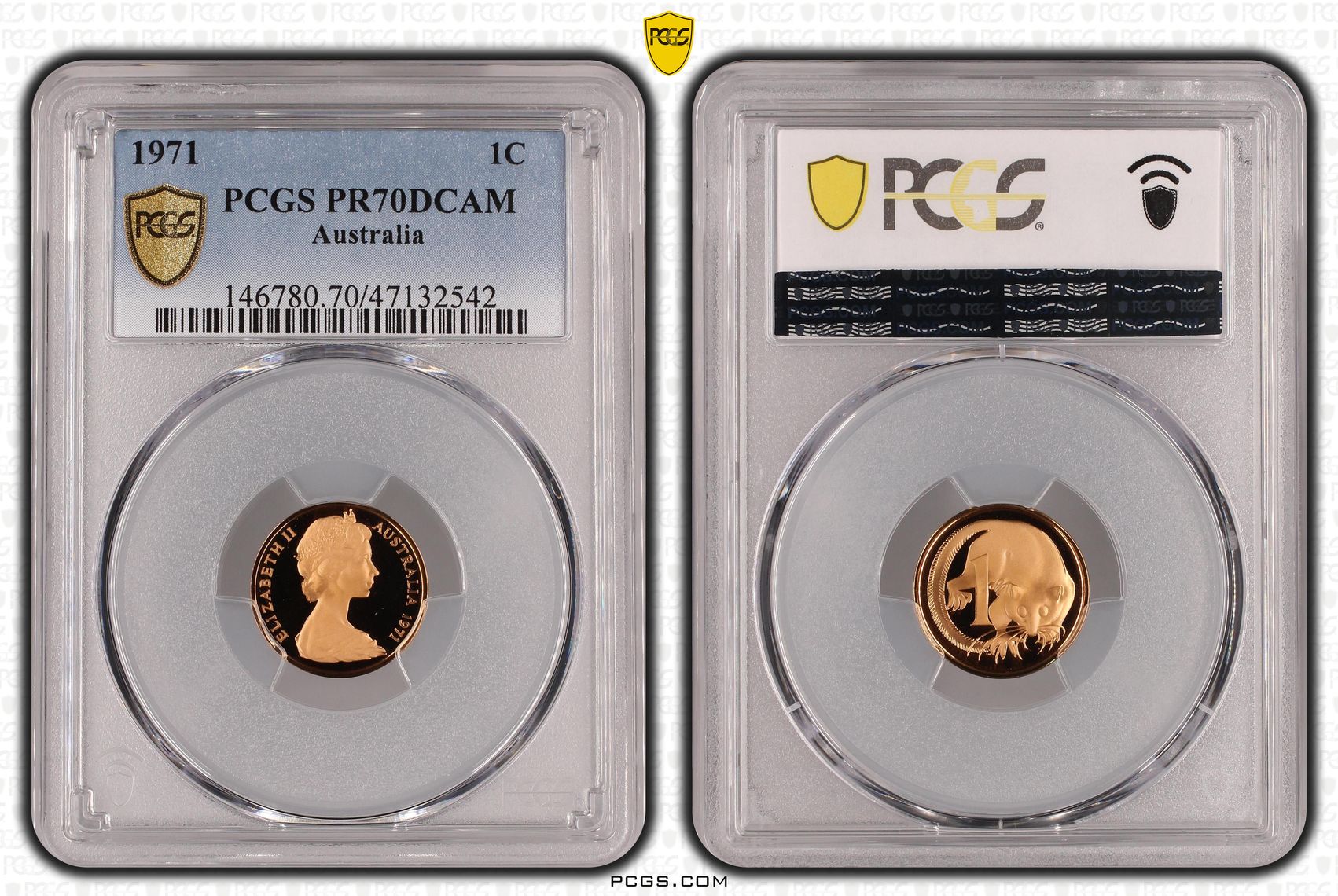 501 · Elizabeth II, Pop 4/0, One Cent, 1971, PCGS PR70DCAM