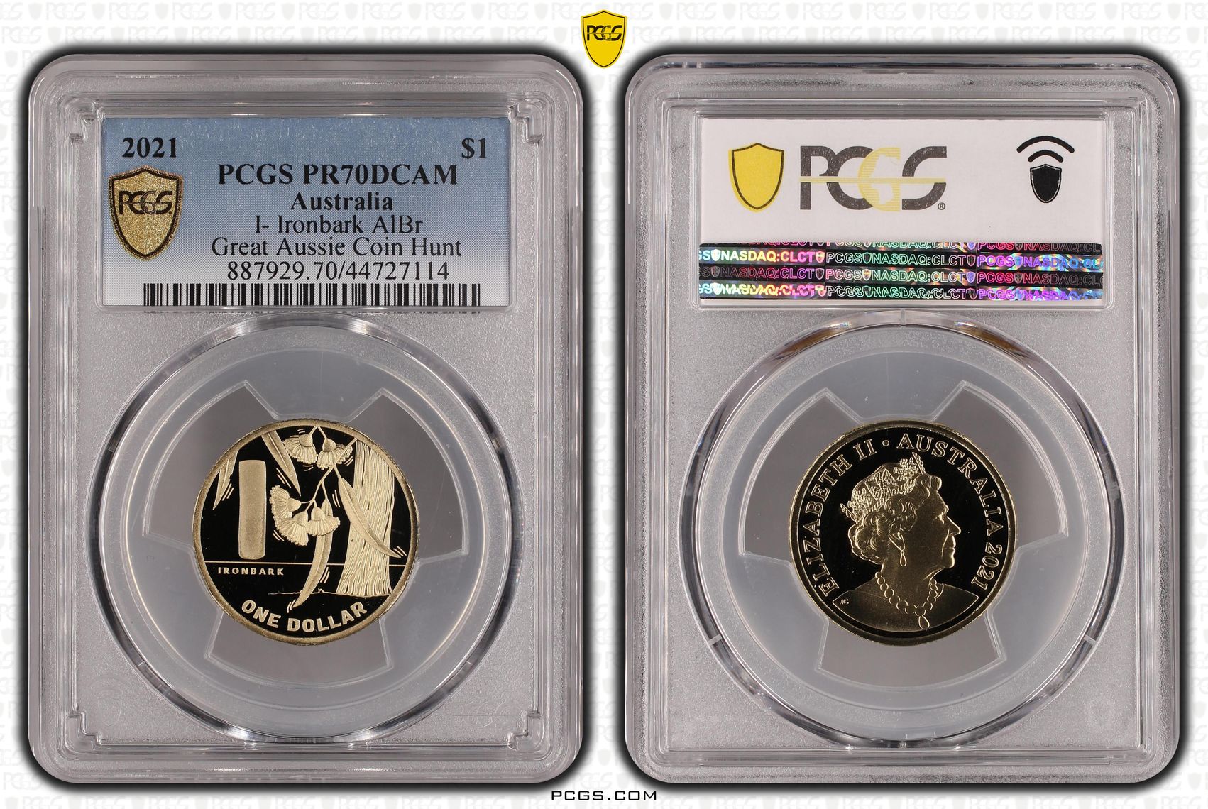 I- Ironbark AlBr, One Dollar, 2021, PCGS PR70DCAM