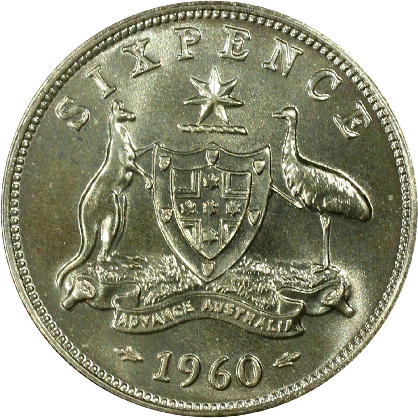 Elizabeth II, Sixpence, 1960, PR 66