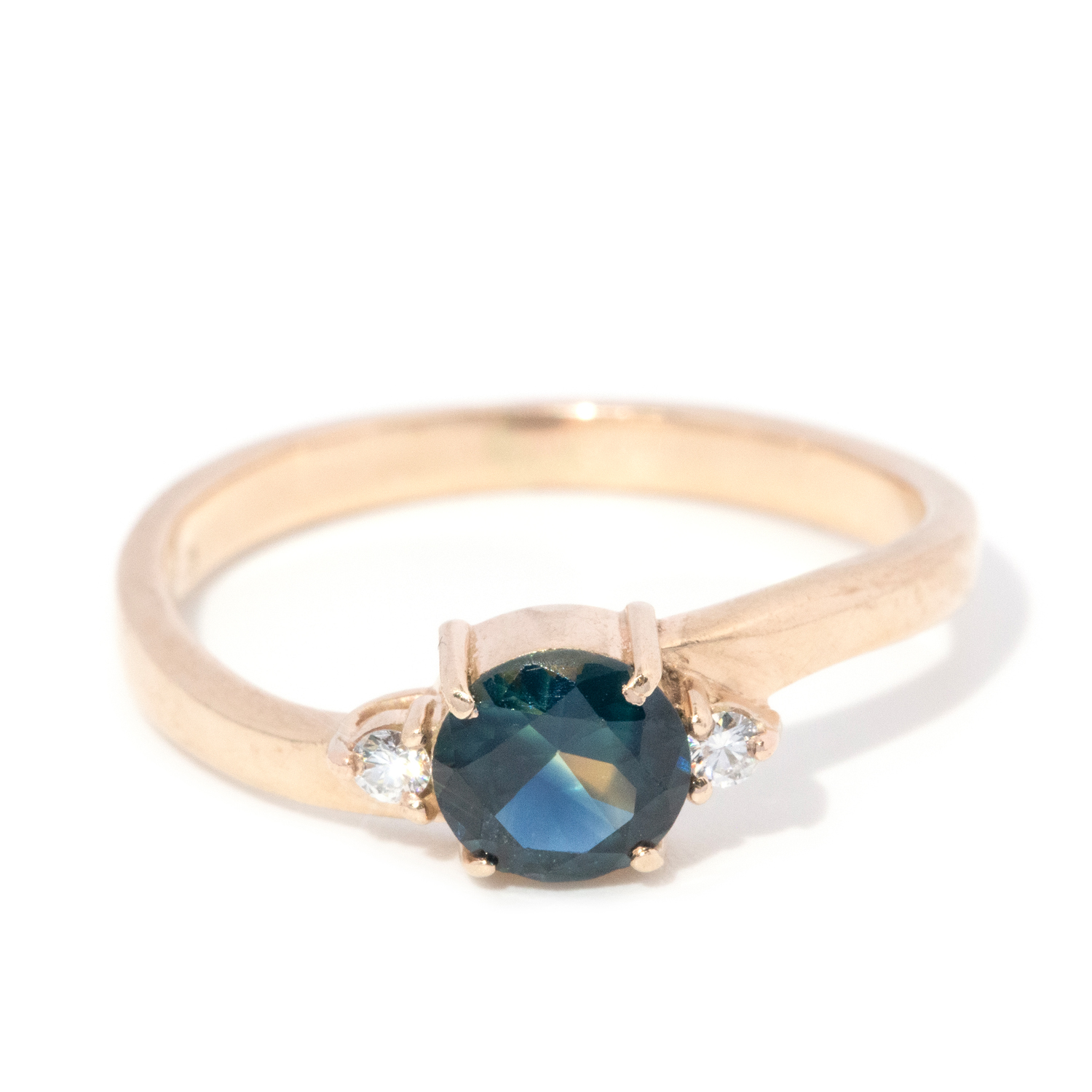 9ct Rose Gold Sapphire and Diamond Ring
