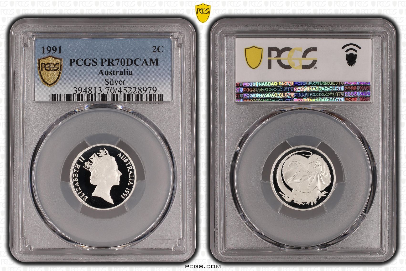 Elizabeth II, Silver, Two Cent, 1991, PCGS PR 70DCAM